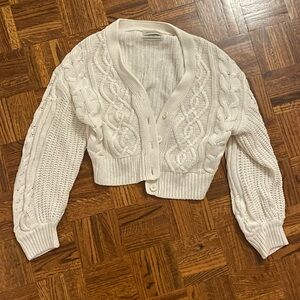 Urban Outfitters Cream Cable Knit Cardigan